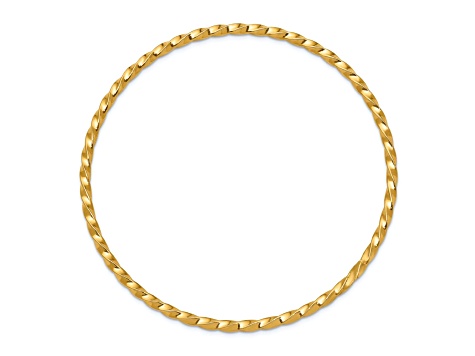 10k Yellow Gold 2.5mm Twisted Slip-on Bangle