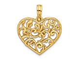 14k Yellow Gold Polished Fancy Heart Charm
