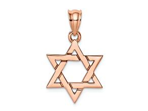 14k Rose Gold Polished Star of David Pendant