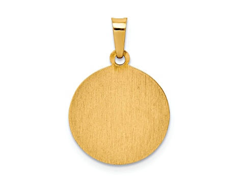14k Yellow Gold Polished and Satin Saint Raphael Medal Pendant