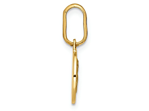 14K Yellow Gold Polished and Matte Angel Pendant