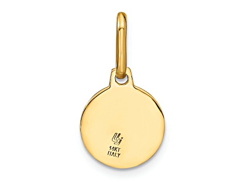 14K Yellow Gold Polished and Matte Angel Pendant