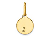 14K Yellow Gold Polished and Matte Angel Pendant