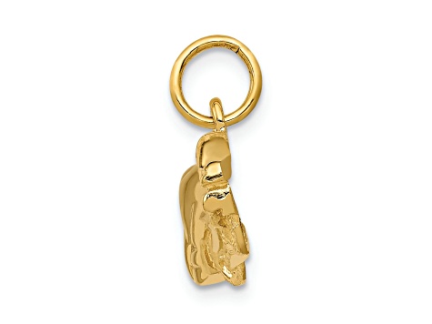 14k Yellow Gold Textured Sports Car Pendant