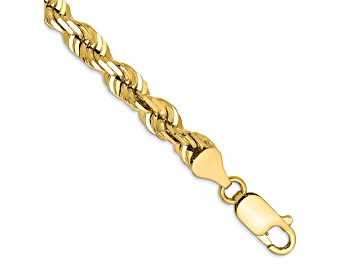 Picture of 10k Yellow Gold 5.5mm Diamond-Cut Rope Link Bracelet