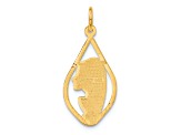 14k Yellow Gold Diamond-Cut and Brushed Blessed Mary Pendant