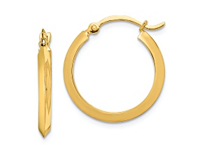 14k Yellow Gold 3/4" Polished Hoop Earrings