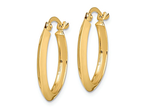 14k Yellow Gold 3/4" Polished Hoop Earrings