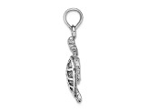 Rhodium Over 14K White Gold Sea Turtle Charm