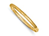 14K Yellow Gold 3/16 Laser Cut Hinged Bangle Bracelet
