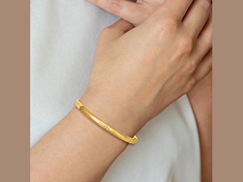 14K Yellow Gold 3 16 Laser Cut Hinged Bangle Bracelet