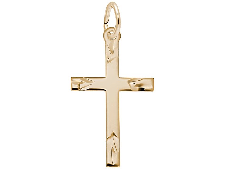 14K Yellow Gold Cross Charm - 14QW4A | JTV