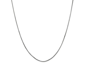 Rhodium Over 14k White Gold 0.8mm Diamond-Cut Solid Octagonal Snake 24 Inch Chain