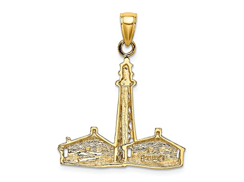 14k Yellow Gold Textured SANIBEL ISLAND Lighthouse Charm