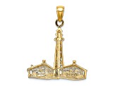 14k Yellow Gold Textured SANIBEL ISLAND Lighthouse Charm