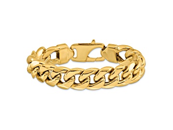 Picture of 14k Yellow Gold 15mm Miami Cuban Link Bracelet, 8 Inches