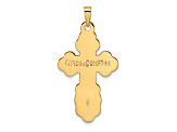 14K Yellow Gold Polished Eastern Orthodox Solid Cross Pendant