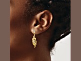 14k Yellow Gold and Rhodium Over 14k Yellow Gold Diamond-Cut Filigree Dangle Earrings