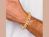 14K Yellow Gold 10mm Hand-Polished Figaro Link Bracelet