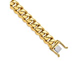 14k Yellow Gold and 14k White Gold 14mm Hand-polished Traditional Curb Link Bracelet