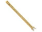 14k Yellow Gold and 14k White Gold 14mm Hand-polished Traditional Curb Link Bracelet