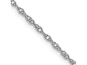 Rhodium Over 14k White Gold 1.15mm Solid Cable 16 Inch Chain