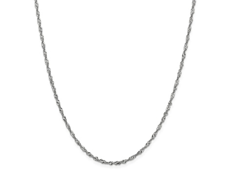 14K White Gold 2.0mm Singapore Chain Necklace