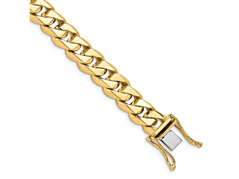 14K Yellow Gold 8.6mm Hand-Polished Traditional Link Chain Bracelet