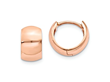 Picture of 14K Rose Gold 7/16" Round Hinged Hoop Earrings