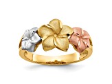 14K Plumeria Flower Ring