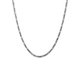14K White Gold 3mm Flat Figaro Chain Necklace