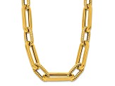 14K Yellow Gold Oval Link Y-drop 18-inch Adjustable Necklace