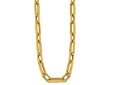 14K Yellow Gold Oval Link Y-drop 18-inch Adjustable Necklace