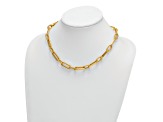 14K Yellow Gold Oval Link Y-drop 18-inch Adjustable Necklace