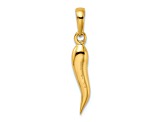 14k Yellow Gold Medium 3D Italian Horn Pendant