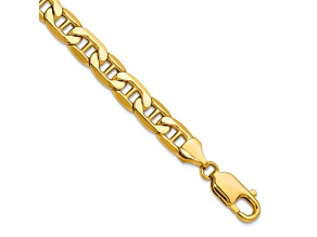 14k Yellow Gold 7mm Mariner Link Bracelet, 7 Inches
