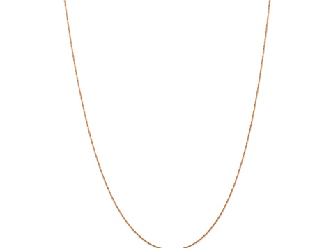 14k Rose Gold 0.5mm Solid Cable 13 Inch Chain