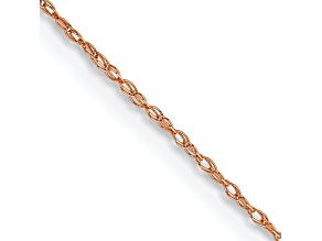 14k Rose Gold 0.5mm Solid Cable 16 Inch Chain