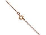 14k Rose Gold 0.5mm Solid Cable 18 Inch Chain