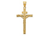 14K Yellow and White Gold INRI Crucifix Pendant