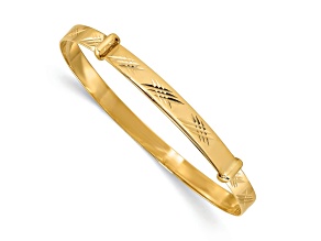 14k Yellow Gold Polished and Diamond-Cut 3.35mm Expandable Baby Bangle