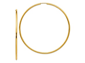 14k Yellow Gold 2 3/4" Endless Hoop Earrings