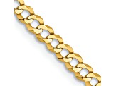 14k Yellow Gold 3.1mm Flat Cuban 16 Inch Chain