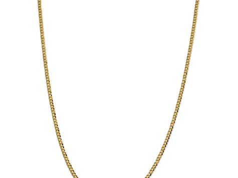 14k Yellow Gold 3.1mm Flat Cuban 16 Inch Chain
