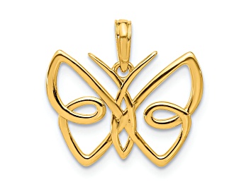 Picture of 14k Yellow Gold Polished Butterfly Pendant