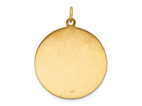 14k Yellow Gold Solid Polished and Satin Large Round Saint Jude ...