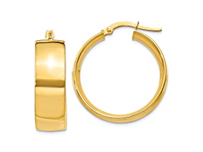 14k Yellow Gold 13/16" Polished Large Hoop Earrings