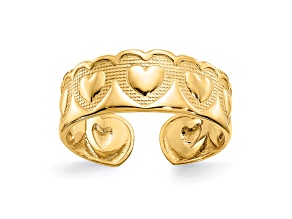 14K Yellow Gold Heart Toe Ring