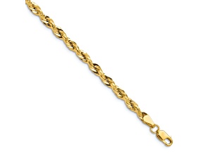 14k Yellow Gold 3.5mm Rope Link Bracelet, 7 Inches