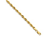 14k Yellow Gold 3.5mm Rope Link Bracelet, 8 Inches